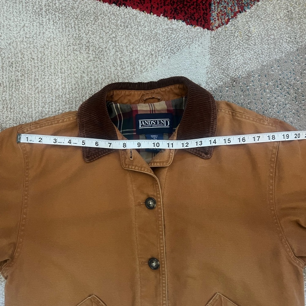 Vintage 90s Lands’ End Barn Jacket in Rich Camel Brown Size Small Petite - Picture 10 of 11